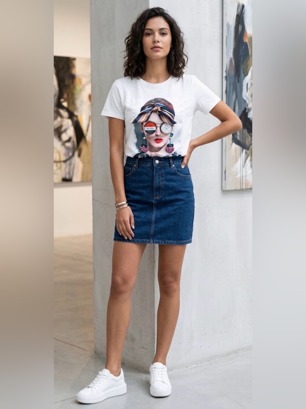 Graphic Tee Mixed Media whimsical 3dimensional tee shirt. Wearable art fashion.